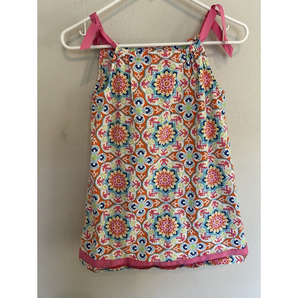 Hanna Anderson Girls Bright Pillowcase Dress Easter Cute Preppy Size 5 Cotton